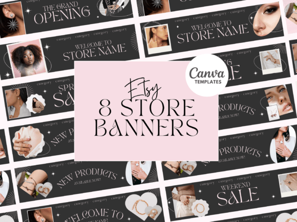 Download Sparkling Glitter Etsy Store Banners - Premium Resources