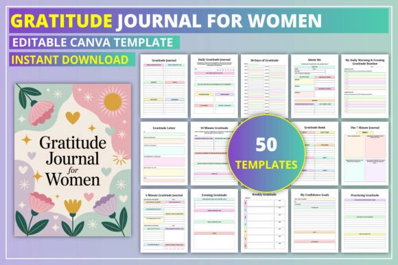Download Editable Gratitude Journal for Women - Premium Resources