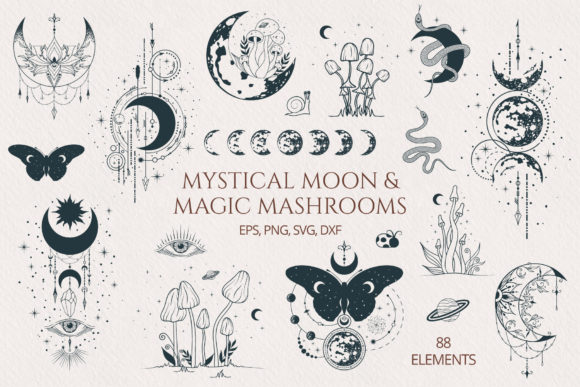 Download Mystical Moon &amp; Magic Mushrooms Set - Magic Collection