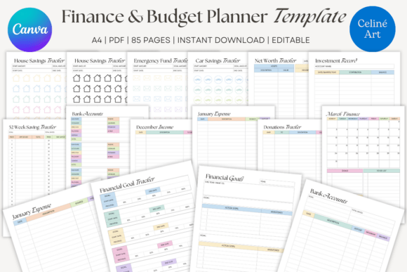 Download Finance &amp; Budget Planner Canva Template - Budget planner Collection