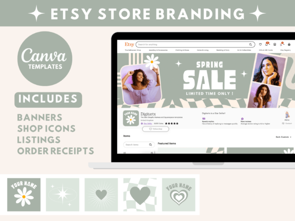 Download Sage Green Etsy Shop Banners - Premium Bundle